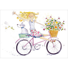 B002 Bicycle Flowers greeting card