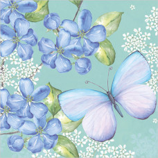 WS454 Blue Blossoms and Butterfly