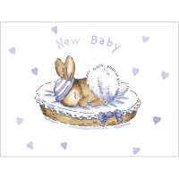 B031 New Baby Bunny (Blue) Gift Card