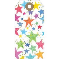 GT027 Multicoloured Stars Gift Tag