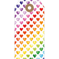 GT034 Rainbow Hearts Gift Tag