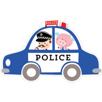 GW157TS Police Car Gift Tag