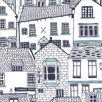 GW200 White Cottages Gift Wrap