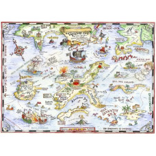 GW036S Treasure Map Gift Wrap (FLAT)