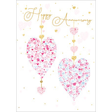 B031 Anniversary Hearts greeting card