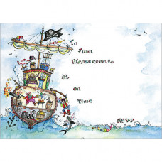 IV26 Pirate Ship Invitations (pk 10) - LAST ONE