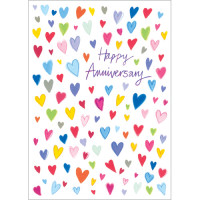 A077 Anniversary Hearts greeting card