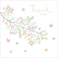 FP6318 Butterfly Bough Thank You greeting card
