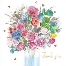 FP6333 Flowers in a Glass Vase (Thank You) greeting card
