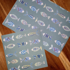 CGW012 Fishes Card & Gift Wrap Set