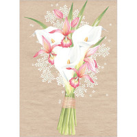 A232S White Lily Bouquet greeting card